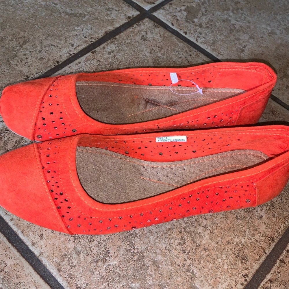 CATO Orange Flat Slippers